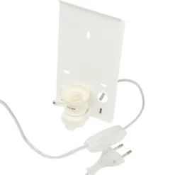 Stoff Wandlampe mit Kabel Schalter Weiß ALICE