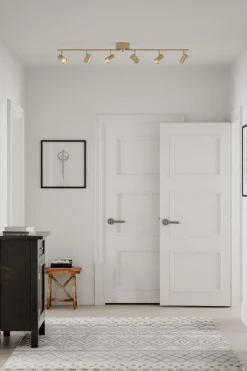 Strahler Metall GU10 verstellbar in Gold 124 cm lang Retro