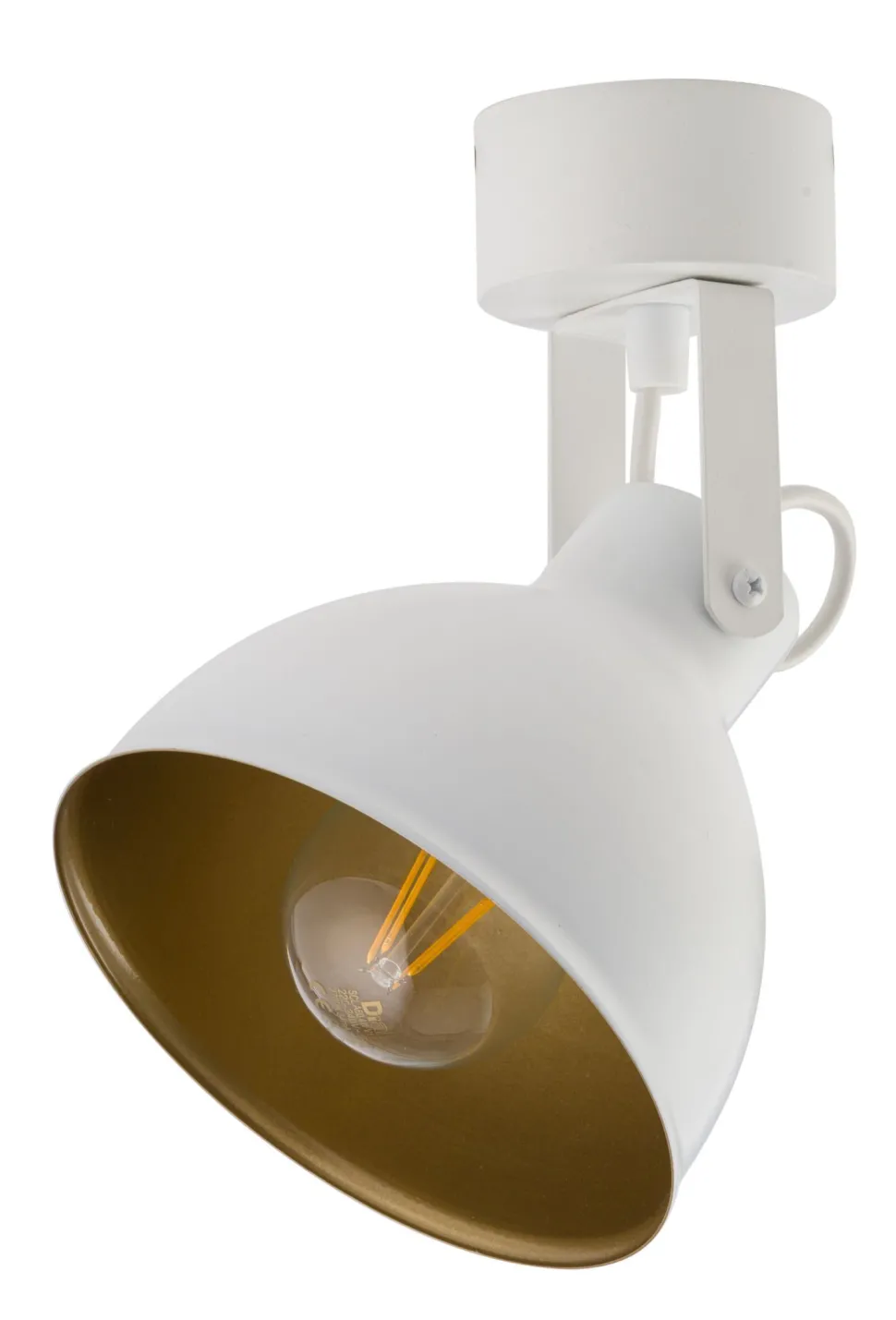 Strahler Weiß Gold Metall Industrial Style H:23 cm E27