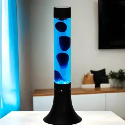 Stylische Lavalampe YVONNE Blau H:38cm dekorativ