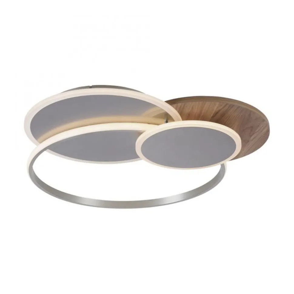 Stylische LED Deckenlampe Holz Ringe 6000 lm dimmbar