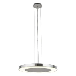 Stylische LED Pendelleuchte Metall Glas Ø50 cm in Chrom