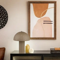 Stylische Tischlampe Taupe Metall E14 32,5 cm Sterne