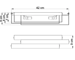 Stylische Wandlampe HELVIA Weiß B:42cm Metall 2x G9
