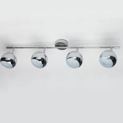 Stylischer Deckenstrahler Chrom Retro lang E14