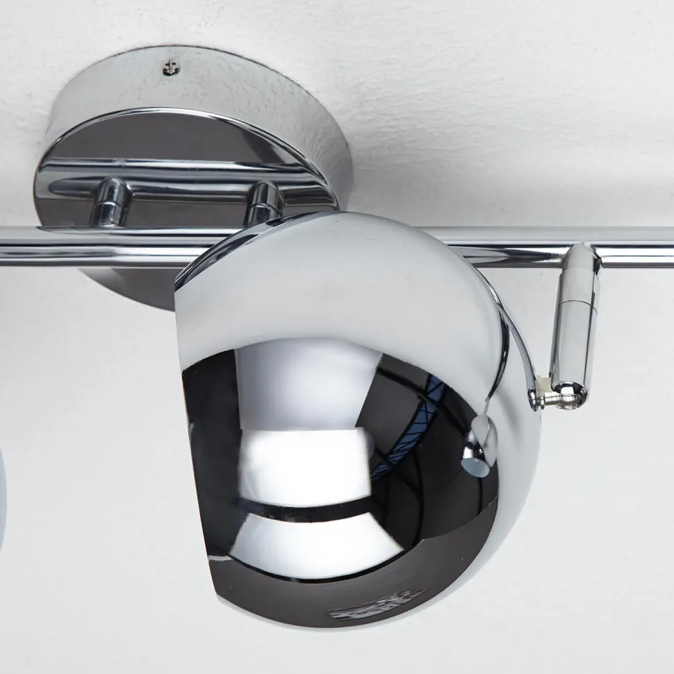 Stylischer Deckenstrahler Chrom Retro lang E14