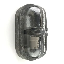 Terrassenlampe Messing Glas E27 IP64 B: 23 cm in Nickel matt