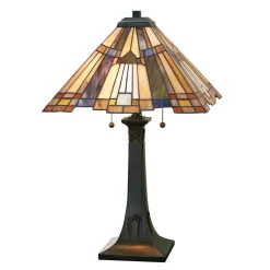 Tiffany Tischleuchte Zugschalter H:64cm Lampe