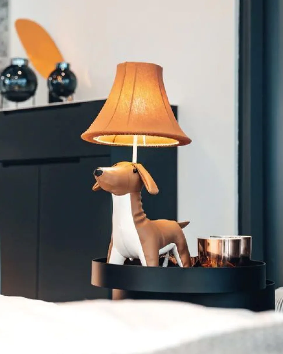 Tischlampe Braun Hund 48 cm Kinderzimmer Wohnzimmer