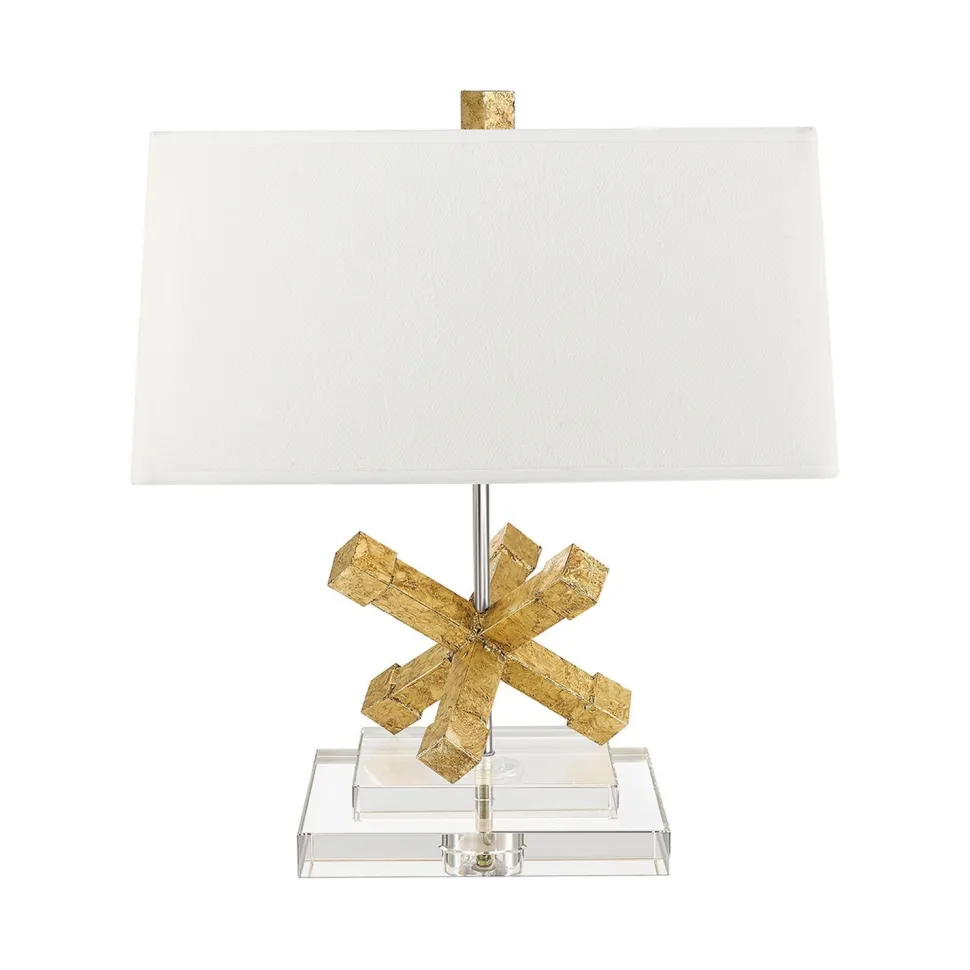 Tischlampe CERAS Gold Weiß H:46cm Wohnzimmer Lampe