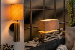 Tischlampe Design Treibholz Stoff Unikat ATHELLA