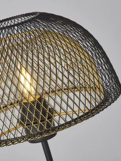 Tischlampe E27 47 cm Ø 26 cm in Schwarz Gold LUCIA