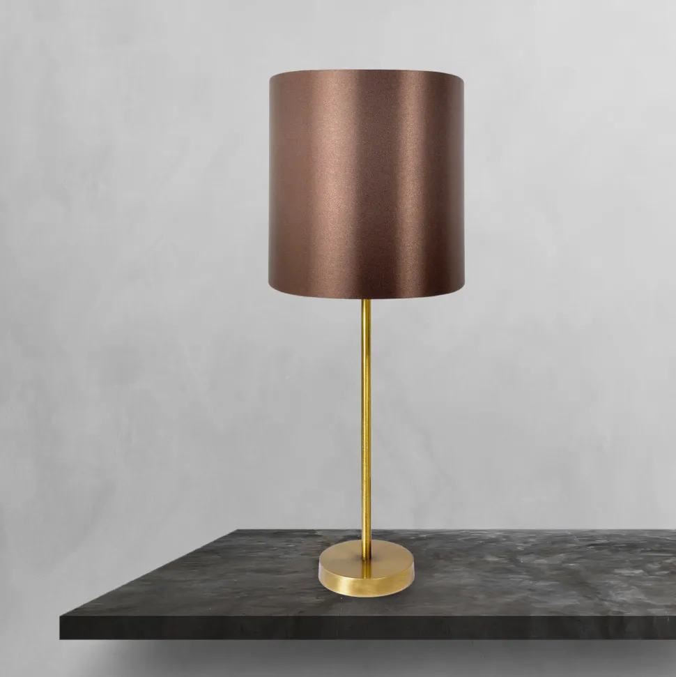 Tischlampe E27 58,5 cm Ø 20 cm in Bronze hell Braun