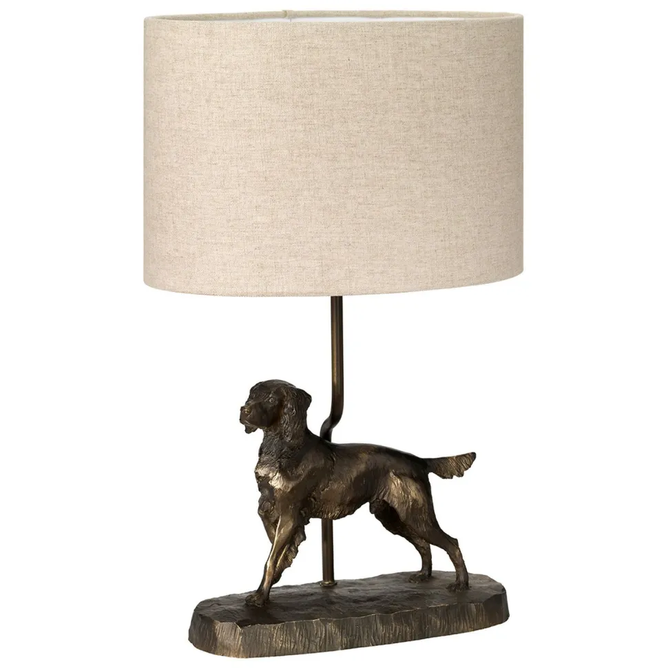 Tischlampe E27 48 cm Natur Bronze antik aus Jute Resin