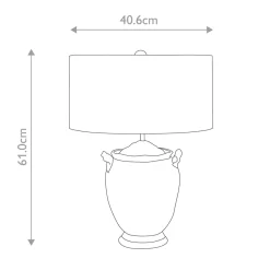 Tischlampe E27 Silber Antik Gold 61 cm hoch Klassisch