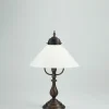 Tischlampe Echt-Messing Antik Glas E27 39 cm blendarm