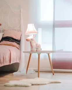 Tischlampe Einhorn Rosa 51 cm Kinderzimmer Schlafzimmer