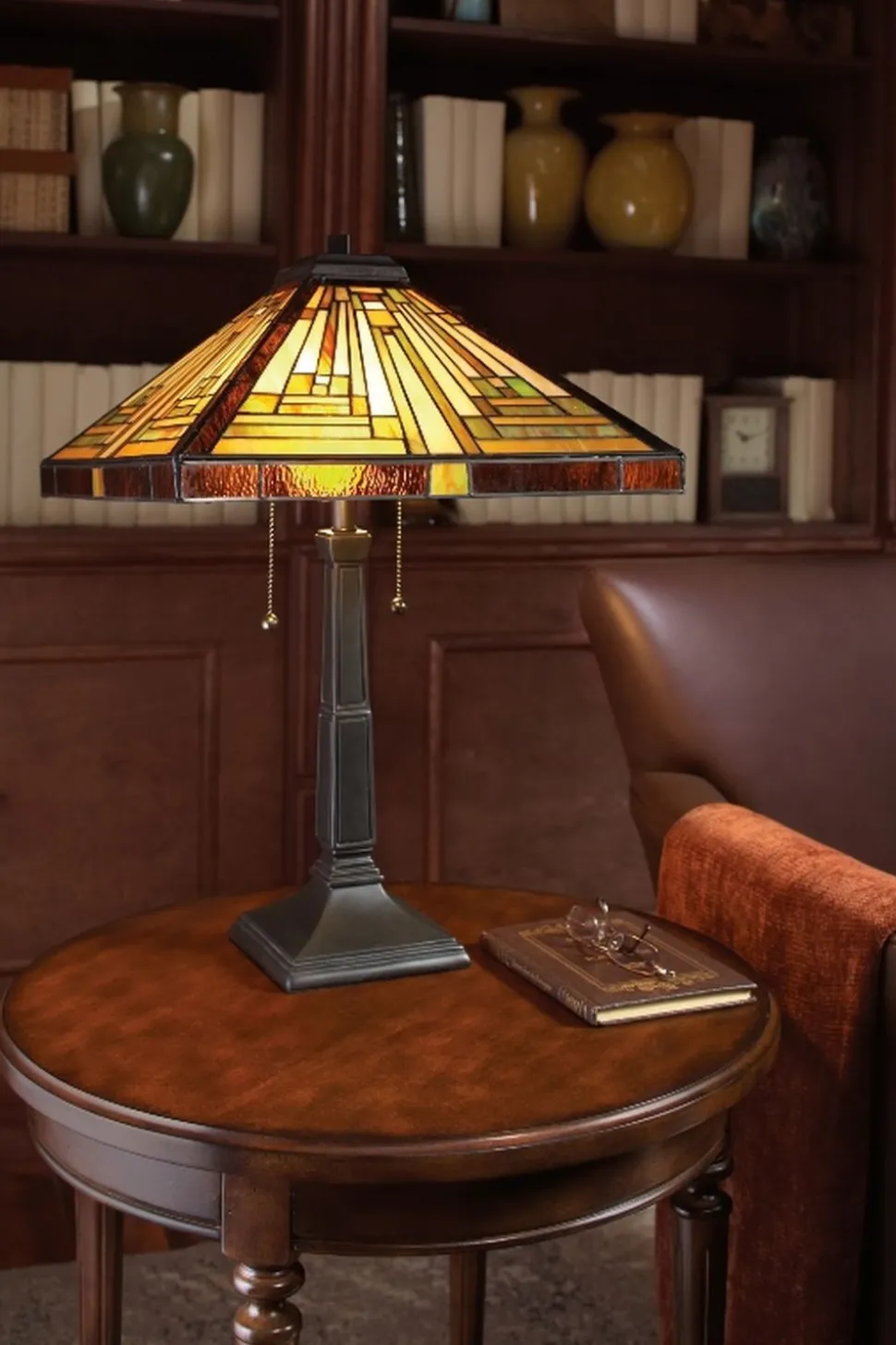 Tischlampe ETERNO 7 Buntglas H:58cm Tiffany Lampe