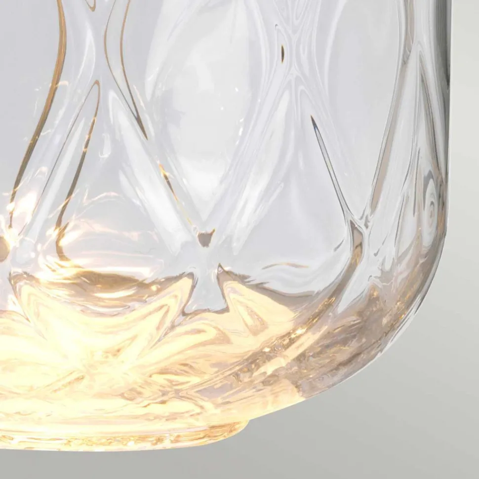 Tischlampe Glas Stoff 67,5 cm beleuchteter Sockel