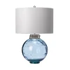 Tischlampe Glas Stoff E27 55,5 cm Weiß Blau LUBIELA