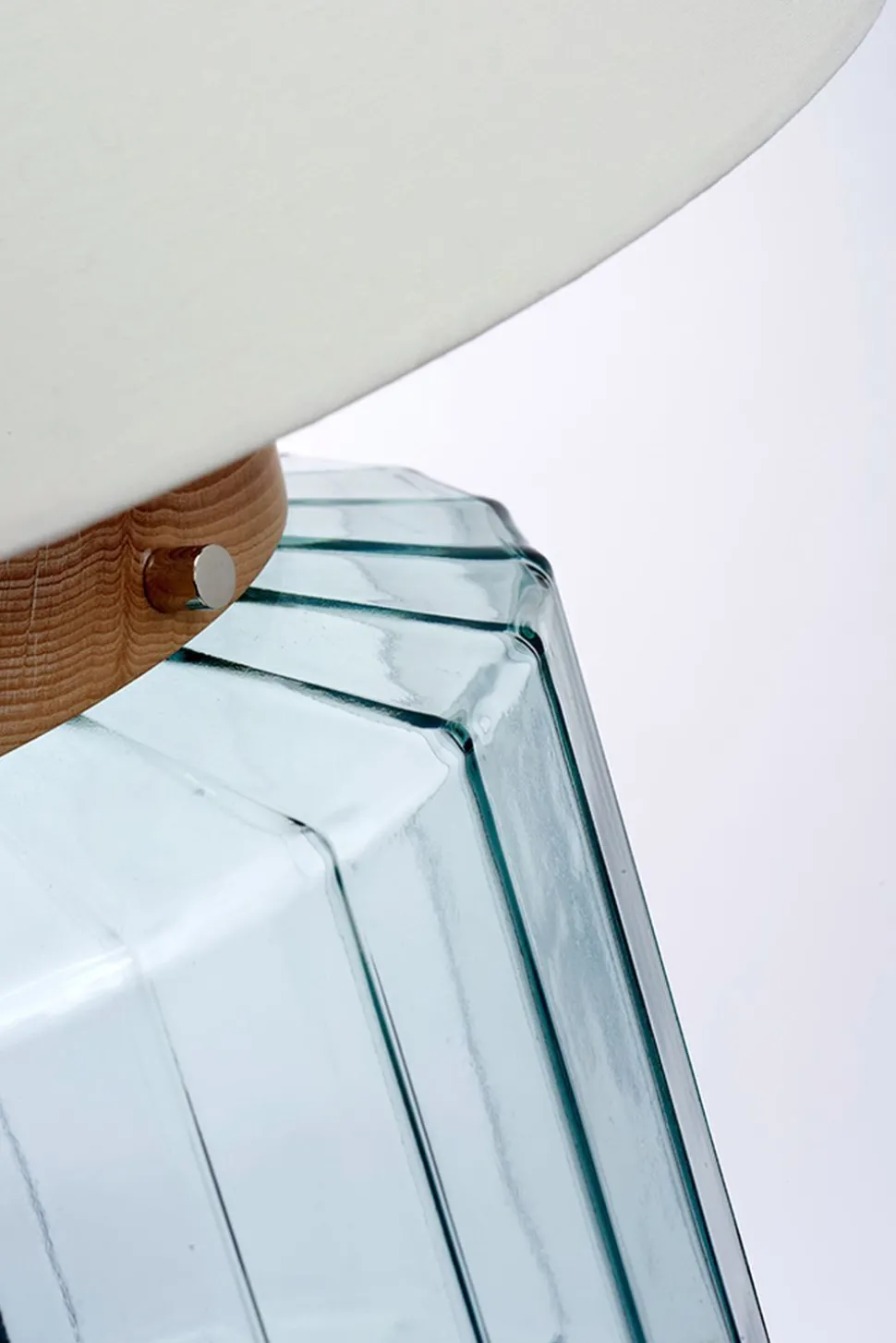 Tischlampe Glas Stoff Retro Design 51 cm hoch LADINA