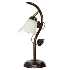 Tischlampe Glasschirm Ambiente Shabby Braun antik