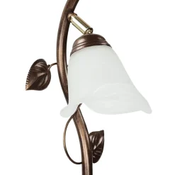 Tischlampe Glasschirm Ambiente Shabby Braun antik