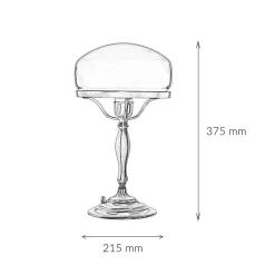 Tischlampe Glasschirm Grün aus Echt-Messing