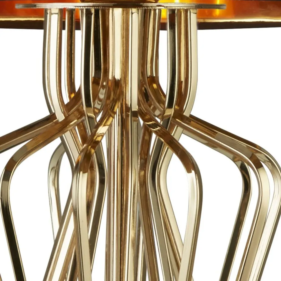 Tischlampe Gold Schwarz 72 cm hoch E27 Metall Satin