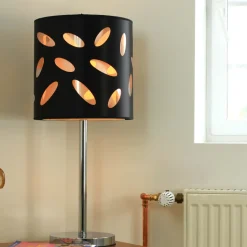 Tischlampe groß 66,5 cm hoch Schwarz E27