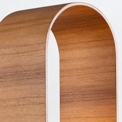 Tischlampe Holz Furnier aus Teak Glas 54 cm hoch E27 Modern