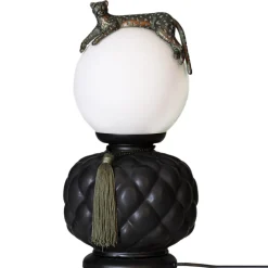 Tischlampe Keramik Glas 45 cm hoch Schwarz Weiß Grün