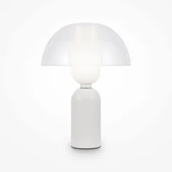 Tischlampe Keramik Glas Ø 30 cm 42,5 cm hoch Weiß E14