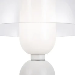 Tischlampe Keramik Glas Ø 30 cm 42,5 cm hoch Weiß E14