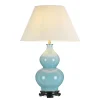 Tischlampe Keramik Stoff Hellblau Stoff 64 cm hoch