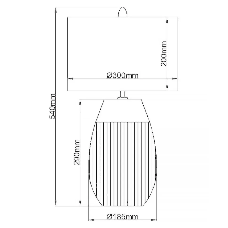 Tischlampe Keramik Stoff 54 cm E27 Modern in Silber Grau