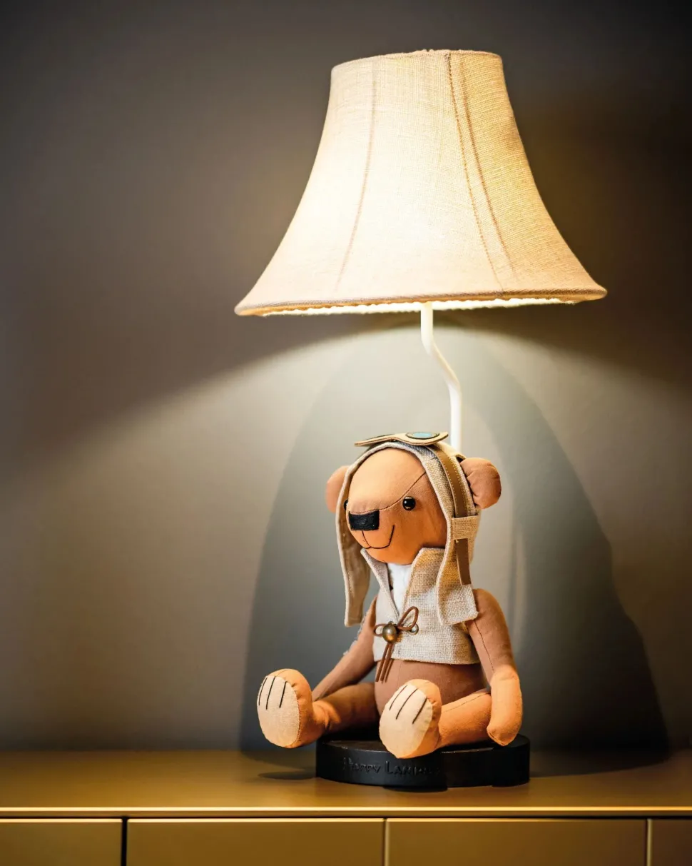 Tischlampe Kinderzimmer Wohnzimmer 61 cm Bär mit LED