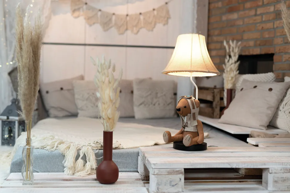 Tischlampe Kinderzimmer Wohnzimmer 61 cm Bär mit LED