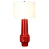 Tischlampe LENIO Keramik Rot Creme H:76cm Retro