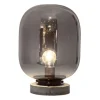 Tischlampe Marmor Metall Rauchglas 34 cm Grau E27