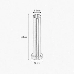 Tischlampe Messing H: 43 cm Ø 8,5 cm schmal massiv E27