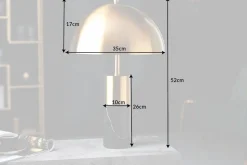 Tischlampe Metall Schwarz Gold Leselicht E27 52 cm hoch