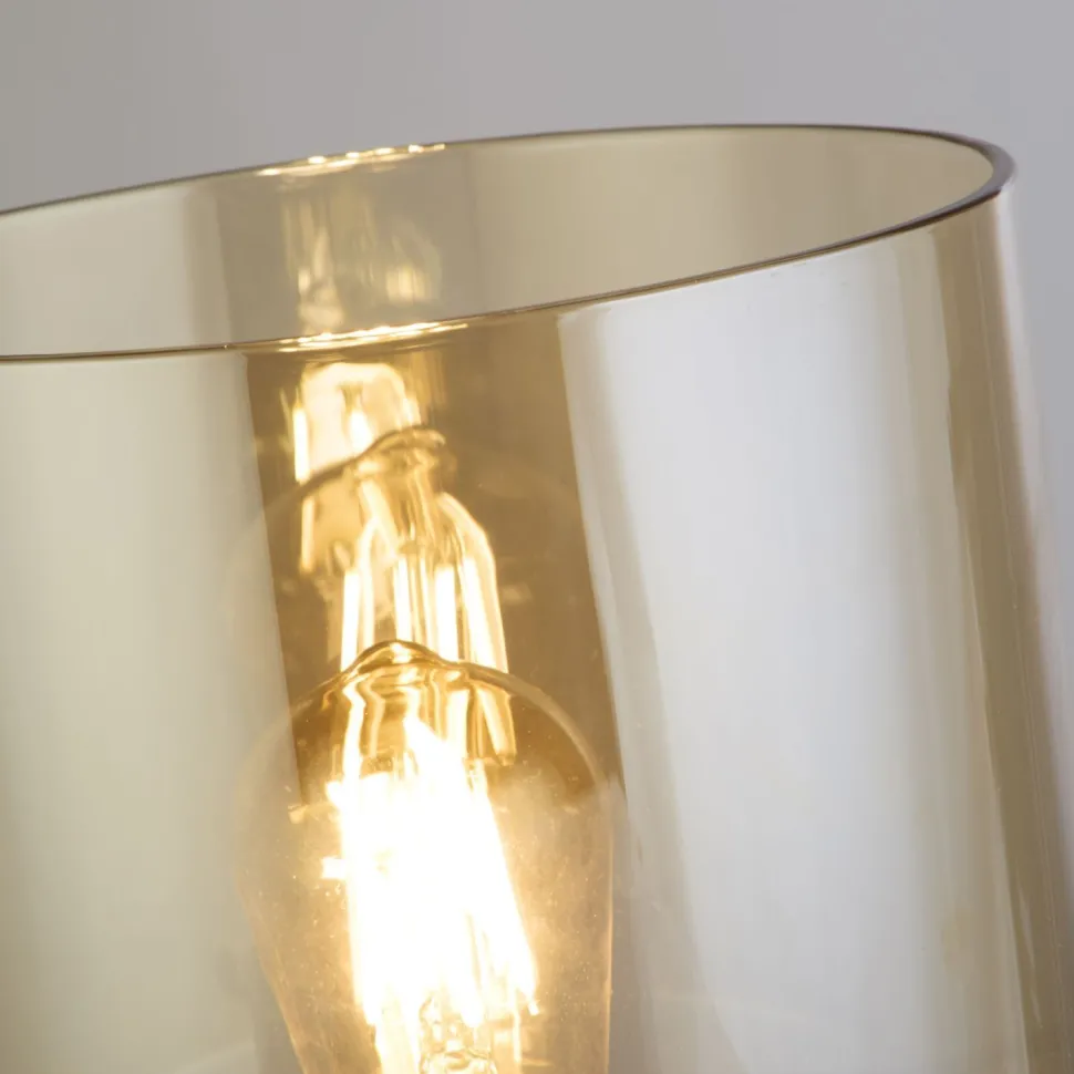 Tischlampe mit Schalter Mokka Bernstein 25,5 cm E27