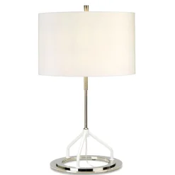 Tischlampe Modern Design Weiß E27 Nachttisch Wohnzimmer