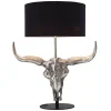 Tischlampe Modern Design Stierkopf Silber Schwarz