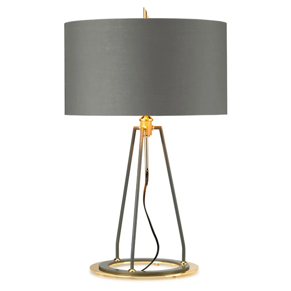 Tischlampe Modern Design in Grau Gold 74 cm hoch E27