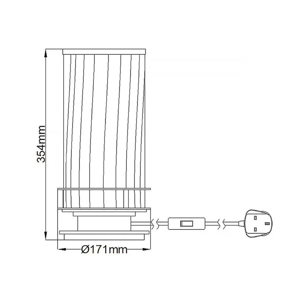 Tischlampe Rauchglas 36,4 cm hoch mit GX53 LED 3000 K