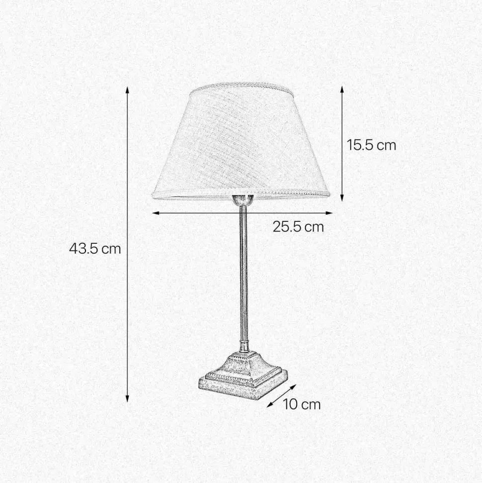 Tischlampe Rustikal 43,5 cm Messing Stoff E14 ELENA