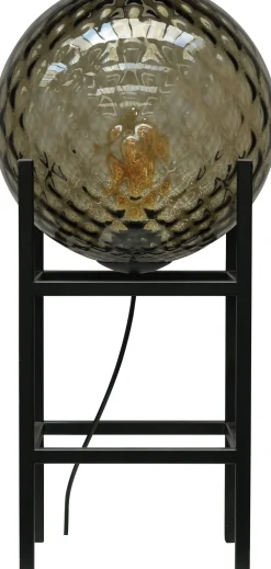 Tischlampe Schwarz Glas Metall 57 cm E27 dekorativ