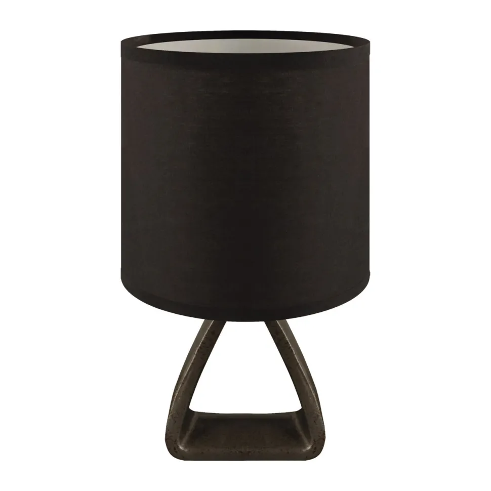 Tischlampe Schwarz Stoff Keramik 27 cm klein E14